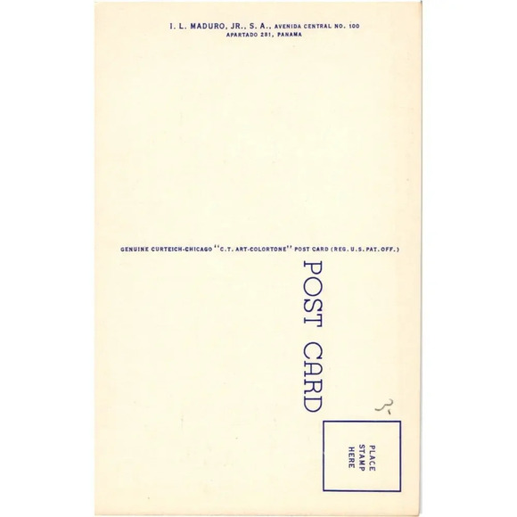 RESIDENTIAL DISTRICT OF COLON, R.P. Republic Of Panama Postcard - Picture 2 of 2